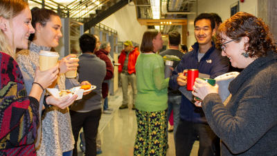 A group gathered for the Fralin Fridays hosted by the Genomics Sequencing Center.