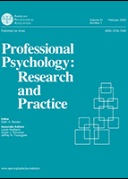 Professional Psychology: Research and Practice journal cover