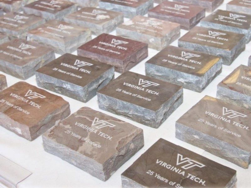 Photo of 25 year service recognition stones.