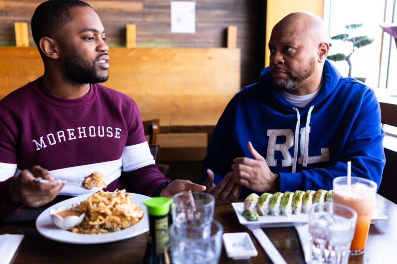 Joshua Pulliam talks to Eddie Red over lunch